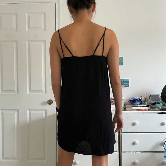 & Other Stories Black Slip Dress with Buttons - Picture 6 of 6